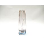 A Czech glass vase by Josef Rozinek for Novy Bor hand blown in free form in pale pink and blue