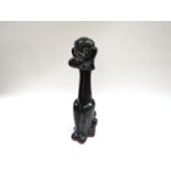 1950's large black poodle dog figurine 34cm high