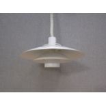 A Danish white 'Form Light' five tiered ceiling light