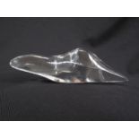 An Italian mid 20th Century carved clear glass sculptural form of a stylised otter.
