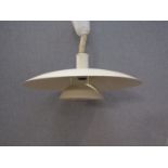 A Danish 'Lyfa' three tiered white ceiling light