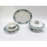 A Midwinter Spanish Garden dinner service comprising six each of medium dinner plates,