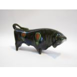 A Trentham Pottery figure of a bull by Colin Melbourne,