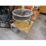 A Durlston square coffee table , ply top on chrome legs, 60cm x 60cm x 36cm high,