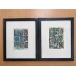 ANNIE ROXBURGH (XX) Two framed original works on paper, signed bottom right. Each 14cm x 9.