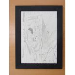 DAVID LLOYD GRIFFITH (XX) An original framed pencil drawing of a Cornish landscape initialled DLG,