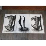 JOHN EDWARDS (1938-2009) Three large original abstract works on paper, unsigned works.