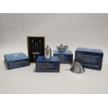 A group of Alessi boxed minatures - 9093 Kettle, CAIZ/8 teapot,