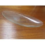 A 1960's Chance Glass dish with white swirl line detail.