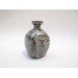 A Lowerdown Pottery bottle vase finger wipe motif. Impressed pottery seal. 12.