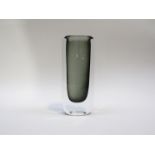 A Nils Landberg for Orresfors smoked and clear cased glass vase, No.3595/20, 18.