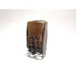 A Whitefriars model 9670 Mobile Phone vase in cinnamon designed by Geoffrey Baxter 16cm high