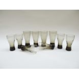 A set of four Holmegaard "Canada" range glasses by Per Lutken, 14cm tall plus six 12.