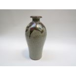 DONALD GLANVILLE (XX) A large studio pottery vase with ash tenmoku glaze, impressed DG potters seal.