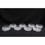 A set of eight Iittala Glass of Finland textured clear glass bowls. 11.5cm x 5.