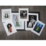 Folder of assorted quality art/ fashion prints (8)