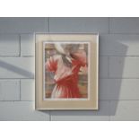 OLIVER RAAB (XX) A framed limited edition art print "Girl in a red dress" signed and numbered 130