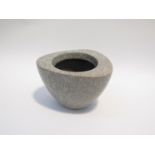 A Japanese Pottery vase with mottled grey glaze. 13.