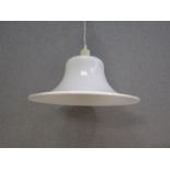 A Danish white perspex bell form ceiling light