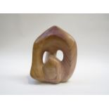 T.A OKARI (XX): A Kenyan carved and polished stone sculpture of stylised figural form.