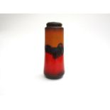 A Scheurich "Fat Lava" vase in orange and red glazes. No.