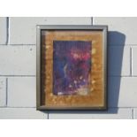 JENNY ROSE (XX) A framed and glazed screen print of cosmic scene mounted on marbled paper.