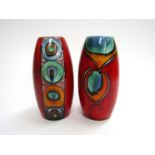 Two Poole Pottery "Living Glaze" vases,