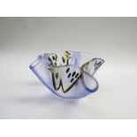 Ulrica Hydman Vallien: A Kosta Boda frosted lilac bowl decorated with stylised hand enamelled