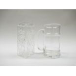 A Dartington glass Marguerite vase in clear, No.FT228, 16cm high plus a FT358 "Bamboo" Tankard.
