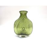 A Whitefriars model 9829 Nipple vase in sage green, designed by Geoffery Baxter.