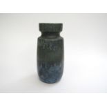 A Scheurich West German Pottery vase with mottled blue glazes. No.