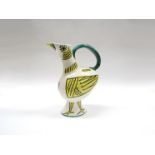 Abstract Italian pottery, large jug with bird design in the style of Pablo Picasso,