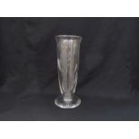 A 1930's Keith Murray Brierley Glass tall glass vase,