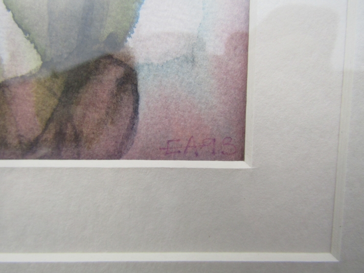 A framed abstract watercolour, initialled "EA" and dated 1993 to bottom right. - Image 3 of 4