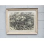 GABRIEL WHITE (1902-1988): A framed and glazed charcoal study on paper, landscape scene.