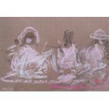 DAVID COX (1914-1979) Women on a Beach (2) circa 1970s, pastel on paper,