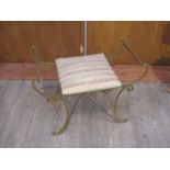 PIER LUIGI COLLI - A 1940's gilded wrought iron bedroom stool