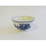 A Lowestoft porcelain blue and white miniature sucrier base,