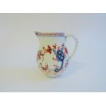 A Lowestoft porcelain Imari coloured sparrow beak milk jug of baluster form,