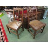 A pair of 19th Century provincial ball-back chairs,