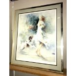 A signed limited edition Pratt 'Rivalry' by Willem Haenraets in metal frame, a/f on frame corner.