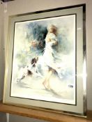 A signed limited edition Pratt 'Rivalry' by Willem Haenraets in metal frame, a/f on frame corner.