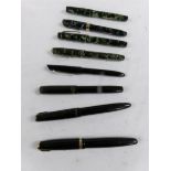 8 vintage fountain pens including Summit.