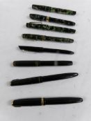 8 vintage fountain pens including Summit.