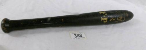 A Victorian truncheon, marked VR, FP. 39 cm long.