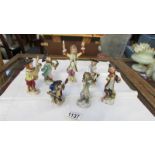 A seven piece Meissen style monkey band.