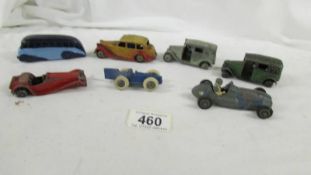 A selection of post war Dinky taxi's, Streamline bus etc., including Crescent Cooper Bristol.