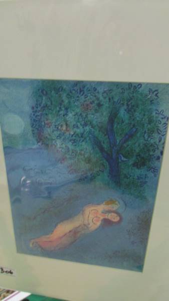 Collection of 4 lithographic prints 2 x Marc Chagall (1887-1985) both modernist figural subjects - Image 4 of 5