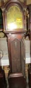 An oak cased 8 day long case clock with brass dial - Bunnett.