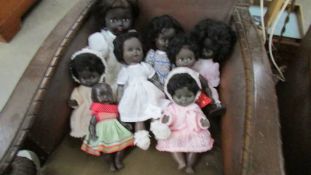 A good collection of 7 vintage black dolls.